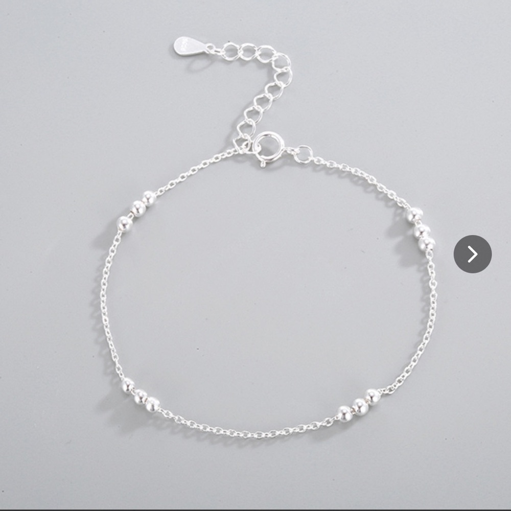 925 Sterling Silver Bead Bracelet - NWOT